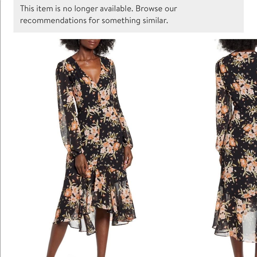 Leith long sleeve romantic dress with buttons.